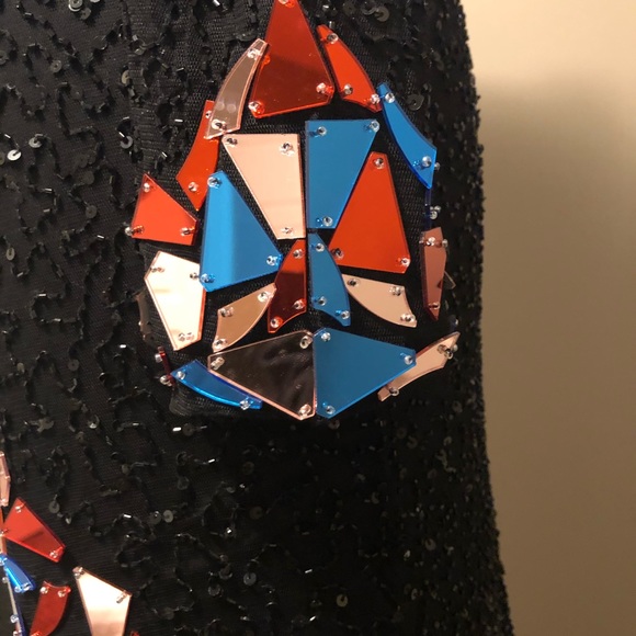 SOLD-Primavera Couture beaded gown with colored glass cuts - Picture 8 of 10
